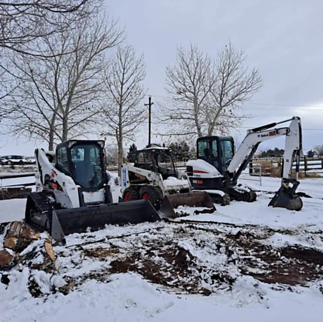 Grass Reaper skid steer and mini excavator on a Northern Nevada job site